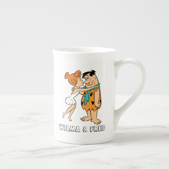 Caneca De Porcelana Os Flintstones | Wilma Kissing Fred (Direita)