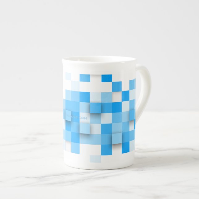 Caneca De Porcelana Os quadrados de SlipperyJoe - mosaico moderno trab (Frente Esquerda)