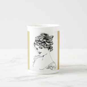 Caneca De Porcelana Osso 1917 de Nouveau da arte China!