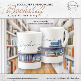 Caneca de Porcelana Ossos Personalizada Prateleira