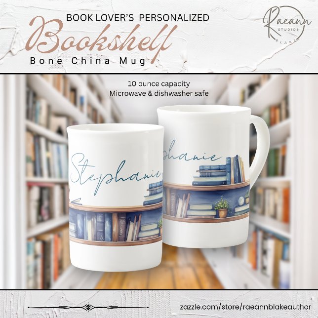 Caneca de Porcelana Ossos Personalizada Prateleira (Criador carregado)