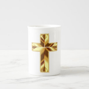CANECA DE PORCELANA OURO HOLY CROSS