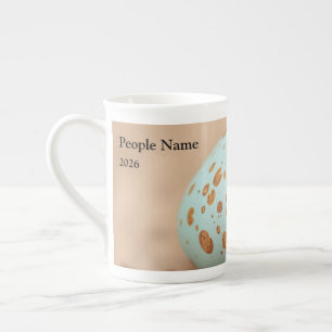 Caneca De Porcelana Ovo de Robin Moderno Personalizado com Pintas