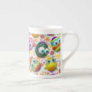 Caneca De Porcelana Ovos de Páscoa de desenho animado fofos e engraçad