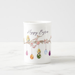 Caneca De Porcelana Ovos de Páscoa no Felz pascoa da Ramificação de Fl