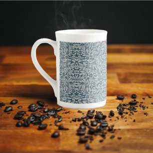 Caneca De Porcelana Padrão antigo de saída Vestida deixa fundo azul