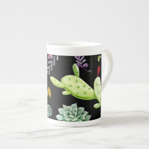 Caneca De Porcelana Padrão Cactus 2