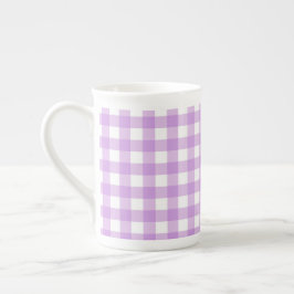 Caneca De Porcelana Padrão Clássico de Xadrez de Verificação Gingham L