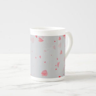 Caneca De Porcelana Padrão Corações 37