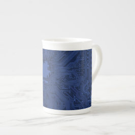 Caneca De Porcelana Padrão da placa-mãe do Geek azul