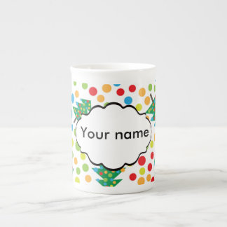 Caneca De Porcelana Padrão das árvores de Natal