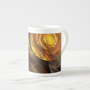 Caneca De Porcelana Padrão de Abstrato de Arte Floral Moderna da Flor