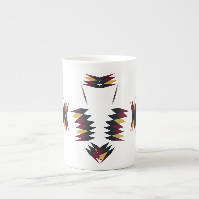 Caneca De Porcelana Padrão de Arte Nativa do Sudoeste (Frente)
