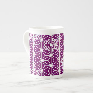 Caneca De Porcelana Padrão de Asanoha japonês - roxo de berinjela