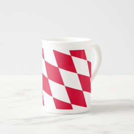 Caneca De Porcelana Padrão de bandeira de diamante da Baviera vermelha