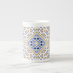Caneca De Porcelana Padrão de Bordado Palestino Desenho Impresso