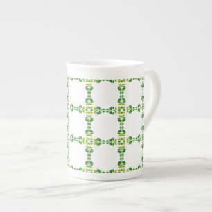 Caneca De Porcelana Padrão de Folhas, Padrão de Folhagens, Folhas Verd