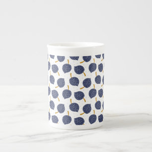 Caneca De Porcelana Padrão de Fruta da bomba voadora Abstrato azul mar