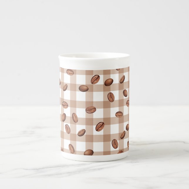 Caneca De Porcelana Padrão de Grão de Café (Frente)