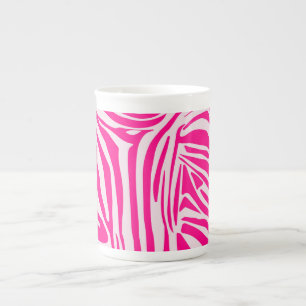 Caneca De Porcelana Padrão de Impressão de Zebra Rosa
