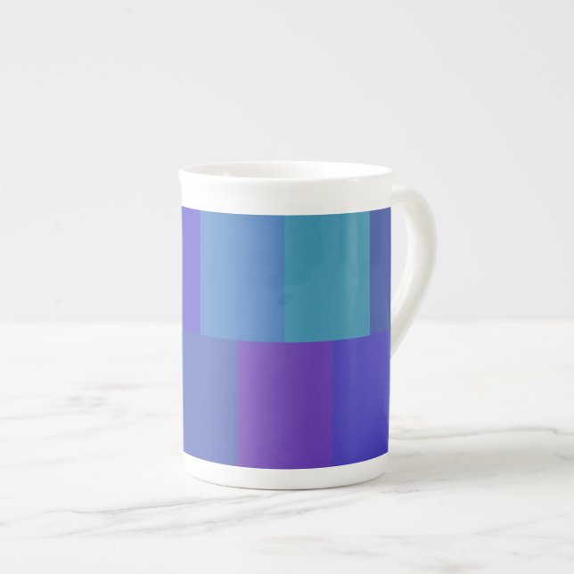Caneca De Porcelana Padrão de Paleta Azul Moderno (Frente Esquerda)