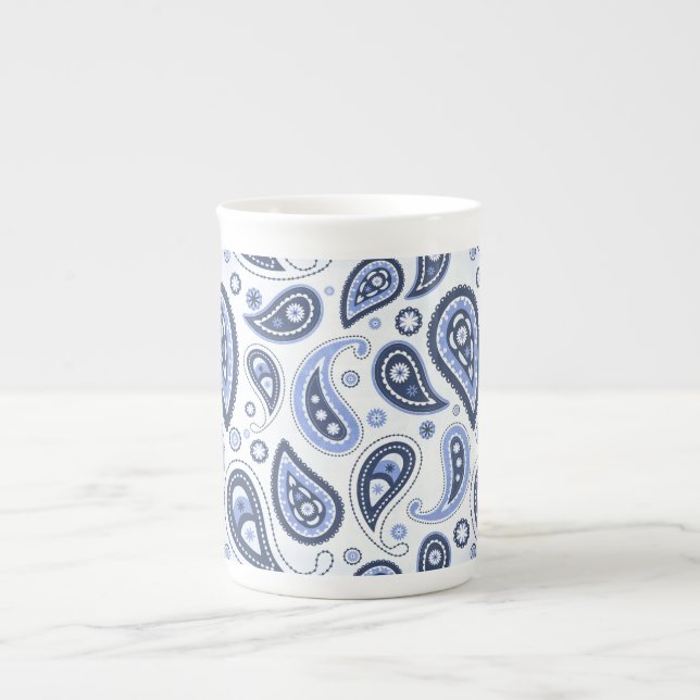 Caneca De Porcelana Padrão de salto azul (Frente)