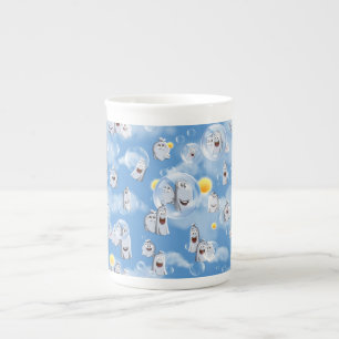 Caneca De Porcelana Padrão Fantasma