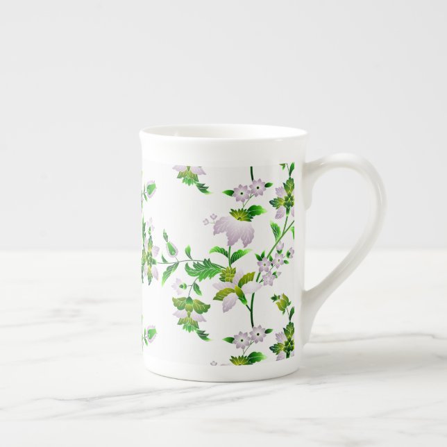 Caneca De Porcelana Padrão Floral (Direita)