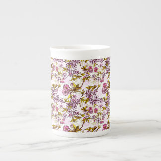 Caneca De Porcelana Padrão florescente de cerejeira