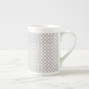 Caneca De Porcelana Padrão geométrico do bege