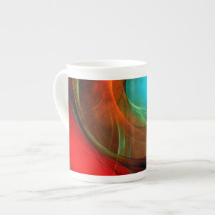 Caneca De Porcelana Padrão Legal de Abstrato de Arte Fina Azul Moderna