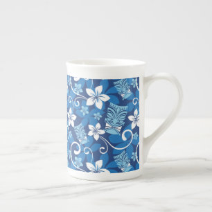 CANECA DE PORCELANA PADRÃO LUAU TIKI (AZUL BRILHO)