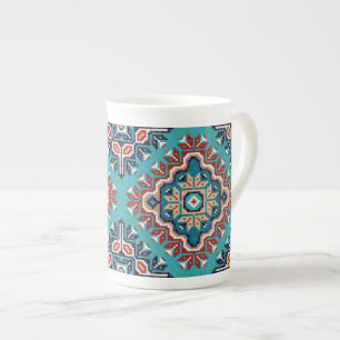 Caneca De Porcelana Padrão Mosaico Nativo Americano do Navajo 