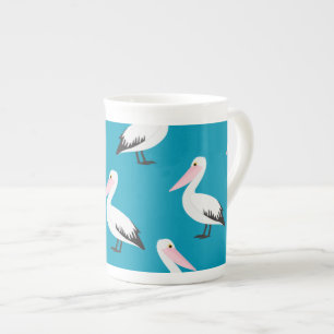 Caneca De Porcelana Padrão pelicano