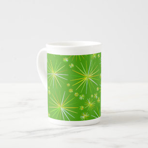 Caneca De Porcelana Padrão Sputnik de meio século, Verde-Oliva