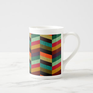 Caneca De Porcelana Padrão Xadrez Colorido Multicor
