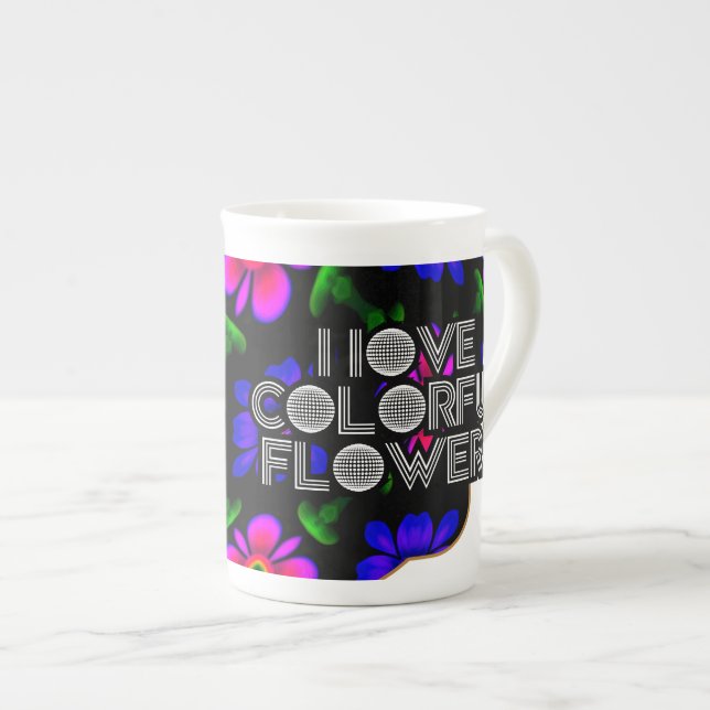 Caneca De Porcelana Padrões de flores rosa adoráveis (Frente Esquerda)