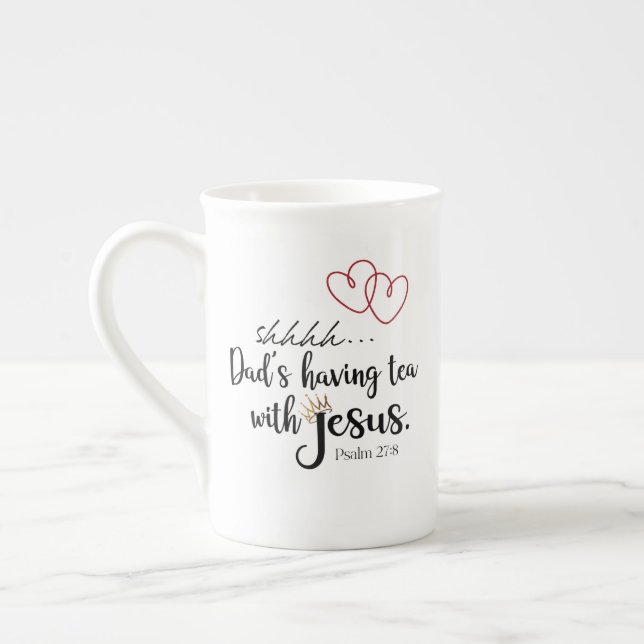 Caneca De Porcelana PAI TEA COM JESUS Christian Quiet Time (Esquerda)