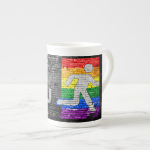 Caneca De Porcelana Painel de cores do orgulho arco-íris urbano Slippe