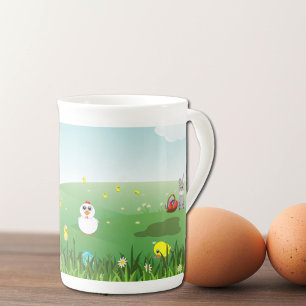 Caneca De Porcelana paisagem de Páscoa gráfica