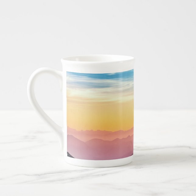 Caneca De Porcelana Paisagem Montanha no Sunset (Esquerda)