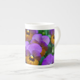 Caneca De Porcelana Pansies