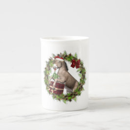 Caneca De Porcelana Papais noeis Donkey Osso China Mug
