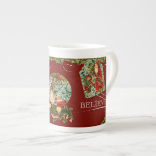 Caneca De Porcelana Papais noeis Elegantes, Santo Nicholas, Acredita e