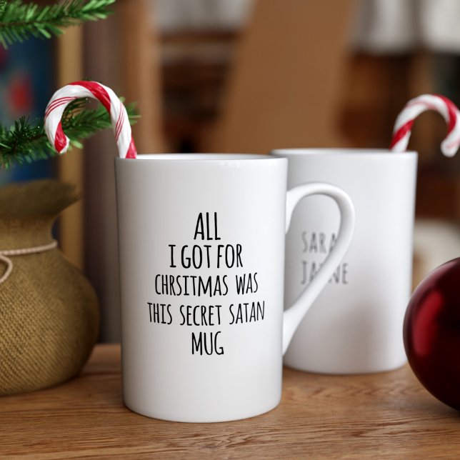 Caneca De Porcelana Papais noeis Engraçados Desbolados de Natal Person (Add your name and wrap it up! *parody Christmas mug - yes I know there's a typo - it's deliberate*🎄)