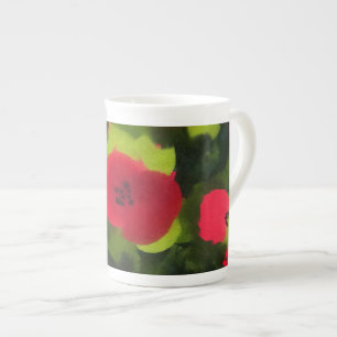 Caneca De Porcelana Papas Pintados   Floral Artístico