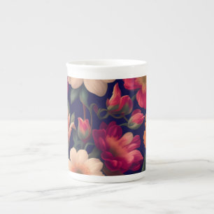 Caneca De Porcelana Papel de parede com padrão floral