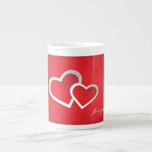 Caneca De Porcelana Para você Dia de os namorados Hearts Design