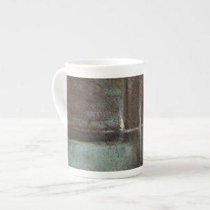Caneca De Porcelana Parede de de tijolos de Cinza