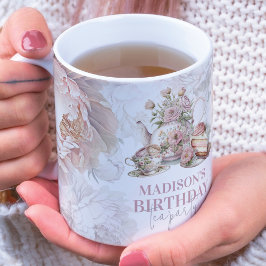 Caneca De Porcelana Partido Personalizado Aniversário do Chá
